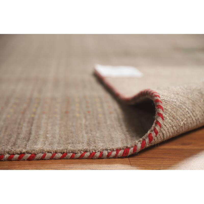 Hand Knotted Oriental 100% Wool Carpet Tribal Tribal Brown Gabbeh Area Rug - 9' 9'' X 7' 11''