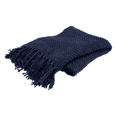 Rizzy Home Knitted Solid Color Throw, 50"X60"