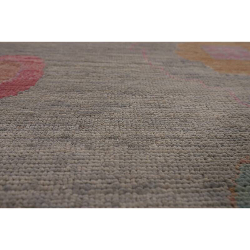 Vegetable Dye Oushak Large Area Rug Hand-Knotted Turkish Wool Carpet - 12'1"x 14'10"