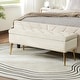 preview thumbnail 118 of 137, HULALA HOME Neptunus Modern 45.5" W Velvet Bedroom Storage Bench for End of Bed with Nailhead Trim IVORY