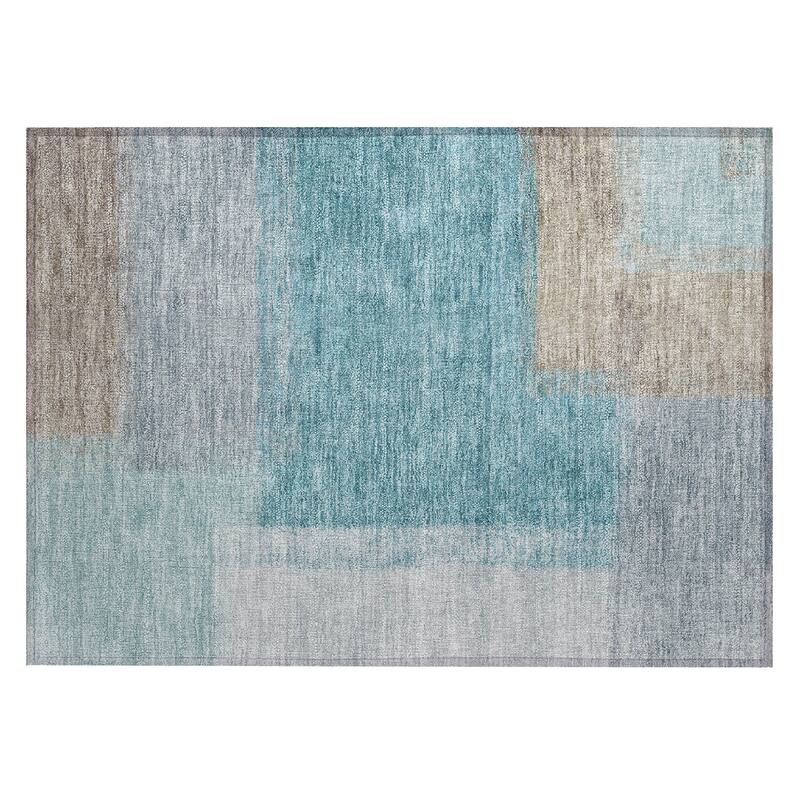 Machine Washable Indoor/ Outdoor Solid Contemporary Chantille Rug