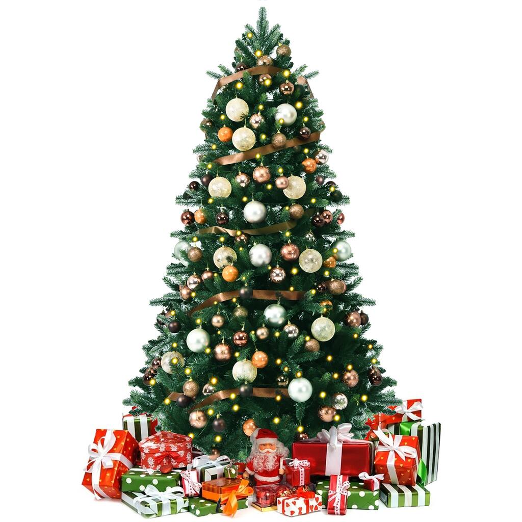 7.5ft Artificial Christmas Tree Pre lit Spruce Tree with Ornaments