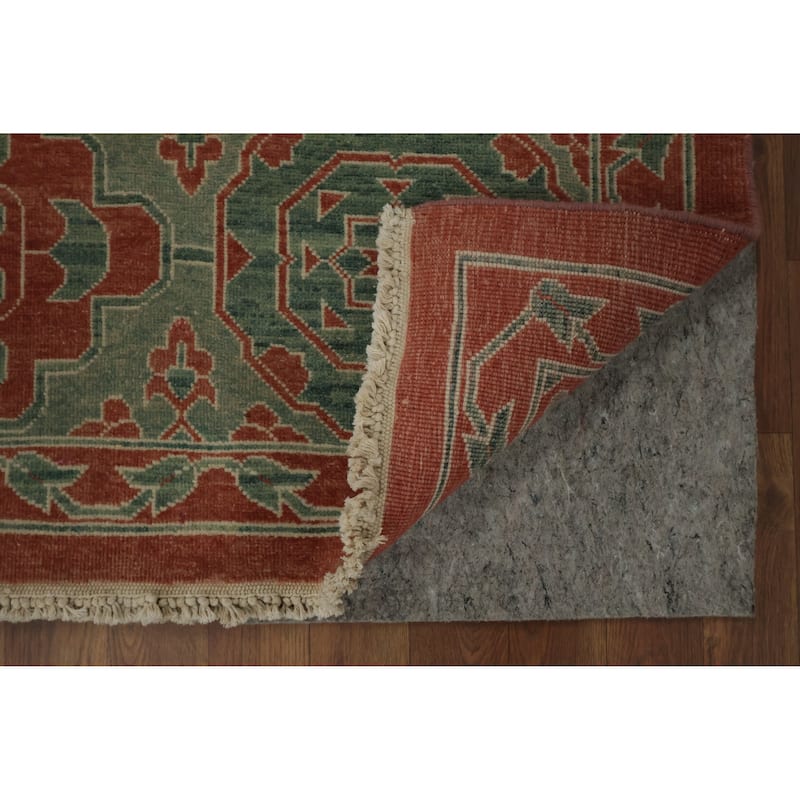 Hand Knotted Oriental 100% Wool Carpet Transitional Floral Green Oushak Area Rug - 14' 0'' X 10' 4''
