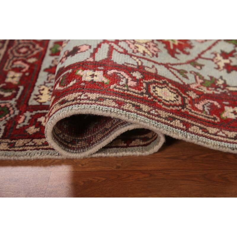 Light Blue Oushak Accent Rug Hand-Knotted Transitional Wool Carpet - 2'10"x 5'0"