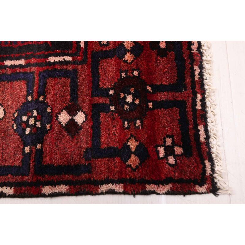 ECARPETGALLERY Hand-knotted Andelz Black, Red Wool Rug - 3'5 x 9'10