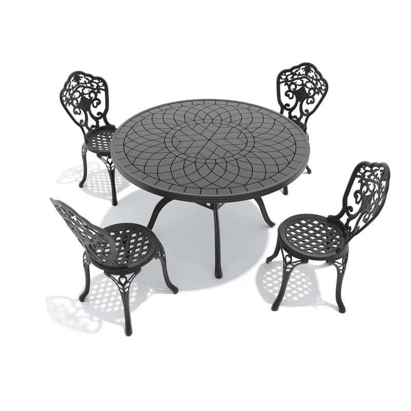Traditions 5-Piece Patio Outdoor Dining Set with 4 Dining Chairs and Round Table, Rust Free