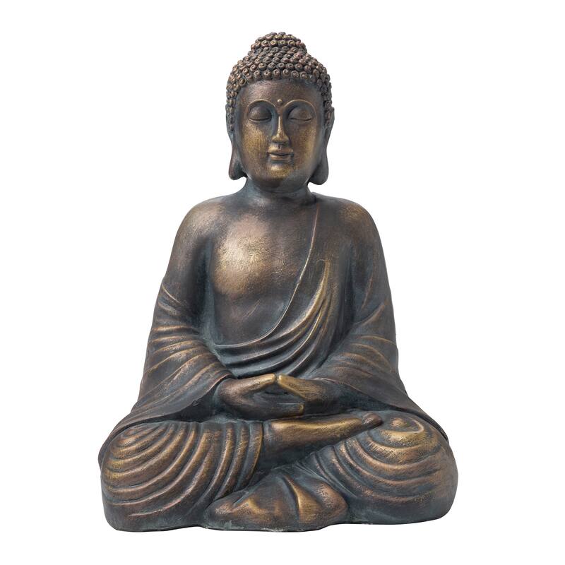 Glitzhome Zen-Style MgO Meditating Garden Buddha Statues Monk Sculpture Indoor Outdoor