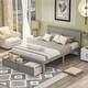 preview thumbnail 12 of 15, Solid Wood Full Size Platform Bed Frame with Under-Bed Drawers, Slats