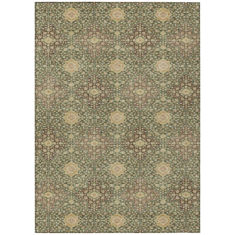 Machine Washable Indoor/ Outdoor Traditional Columbus Chantille Rug