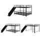 preview thumbnail 15 of 17, Full over Full Size Metal Bunk Bed with Slide and Guardrails, Black