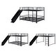 preview thumbnail 33 of 38, Full over Full Size Metal Bunk Bed with Slide and Guardrails for Kids, Boys and Girls, Bedroom