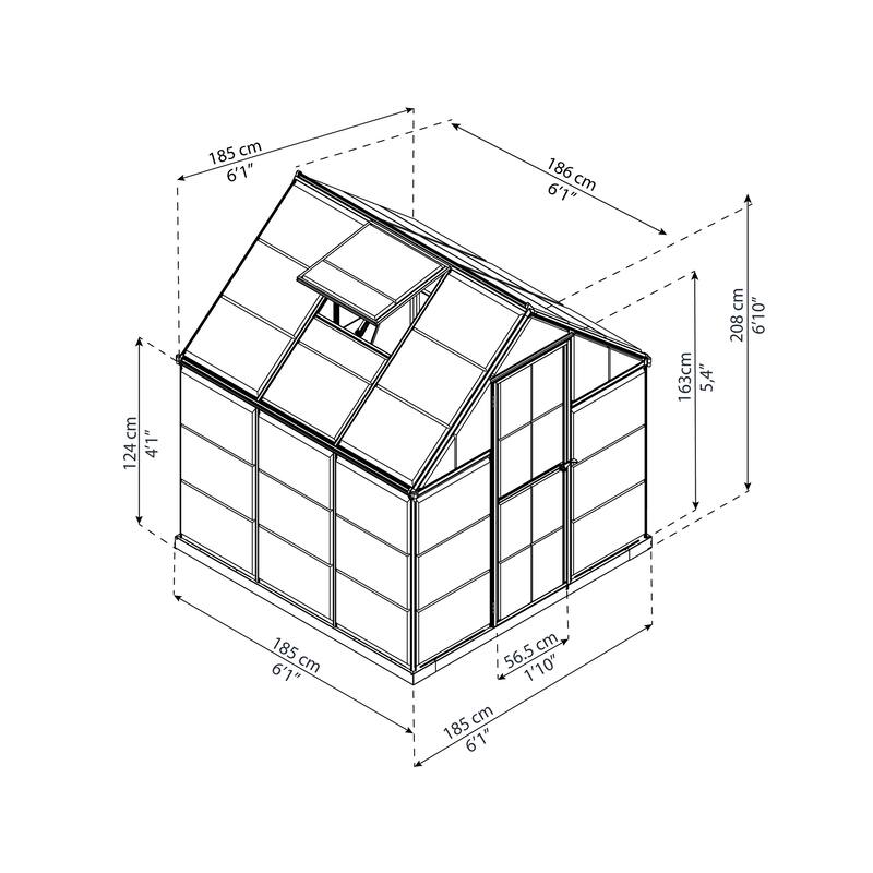 Harmony 6 ft. Silver & Grey /Clear DIY Greenhouse Kit