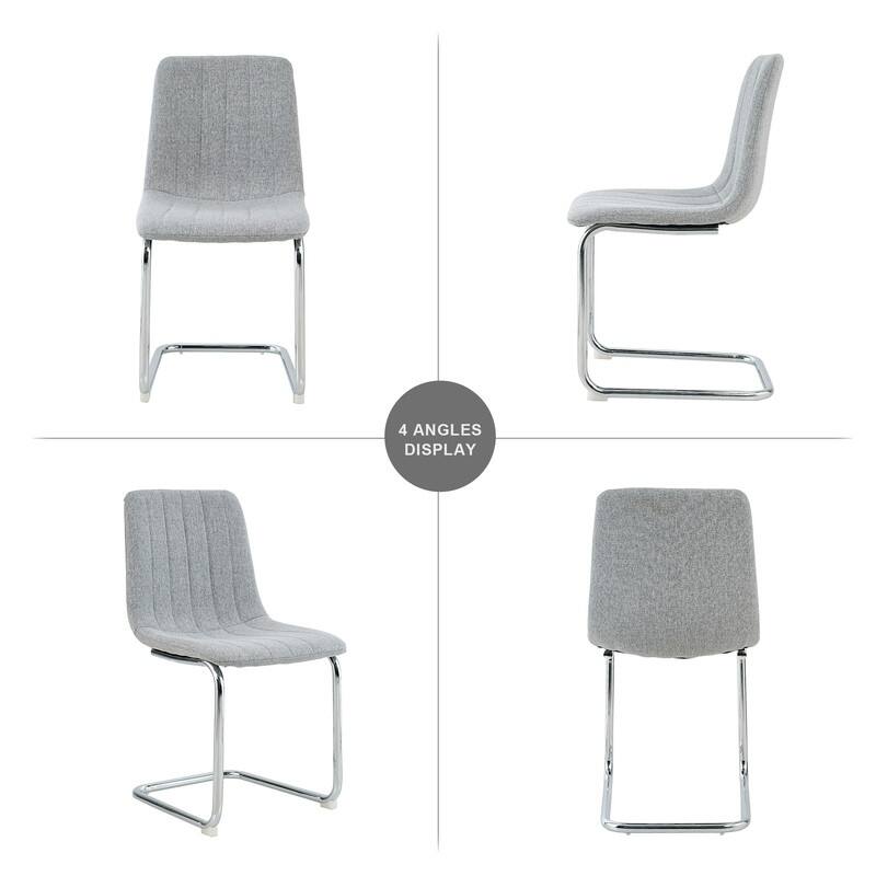 Modern/Simple Dining Chairs with Sliver Metal Base Set of 4
