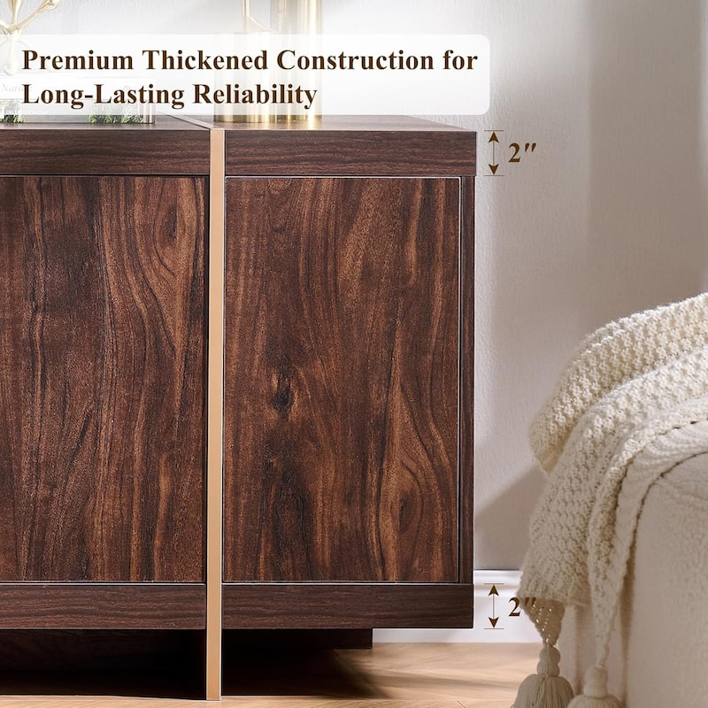 Modern 70" TV Stand, Entertainment Center, Handle-Free Hidden Design