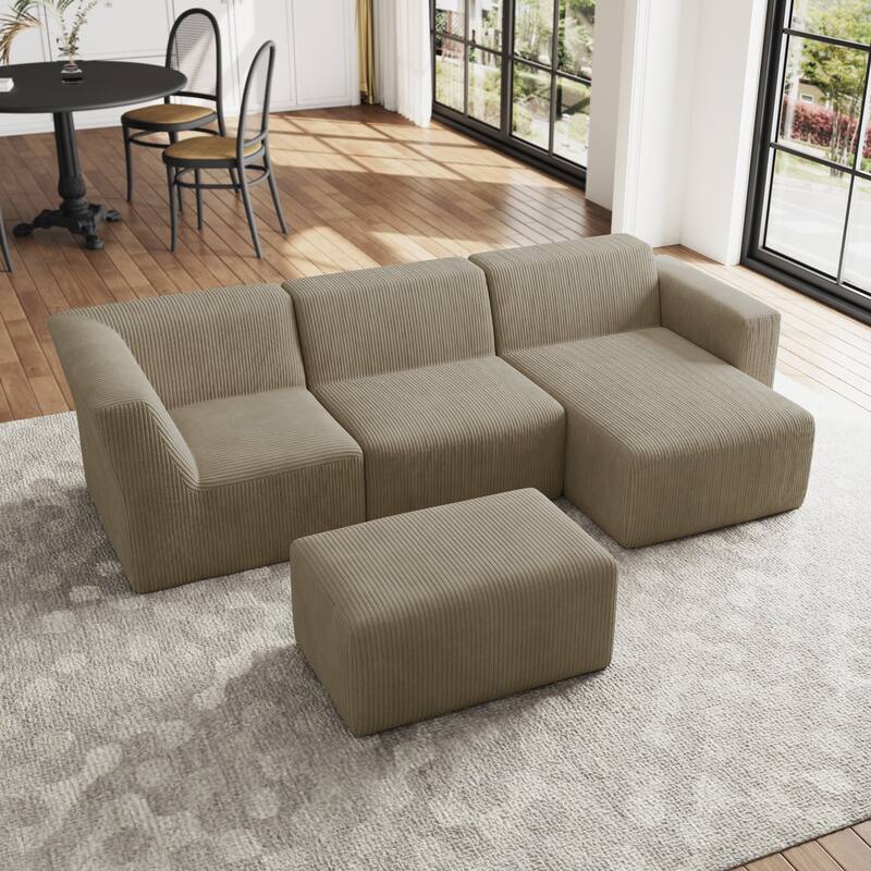 Modular Sectional Sofa 4-seater Oversized Chaise Lounge Couch for Living Room