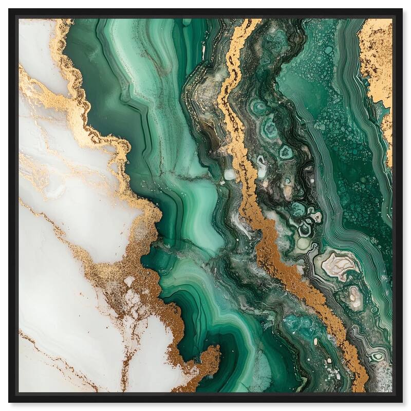 Malachite Majesty Canvas by Art Remedy - Black - 24" x 24"