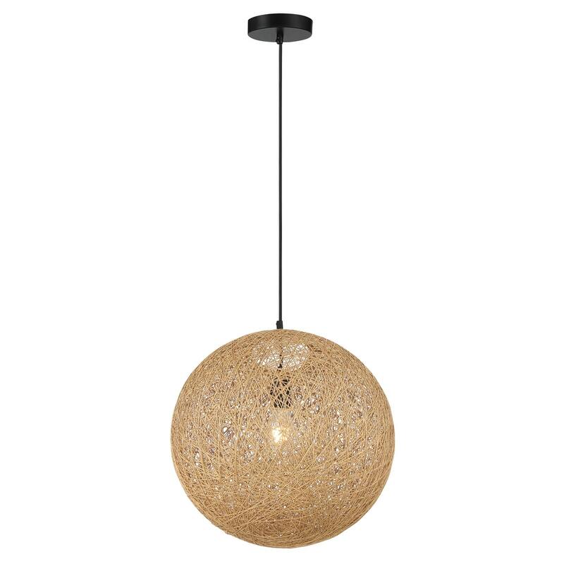 Kovacs P5570 Entwined 1 Light 16" Wide Pendant with Rattan Shade