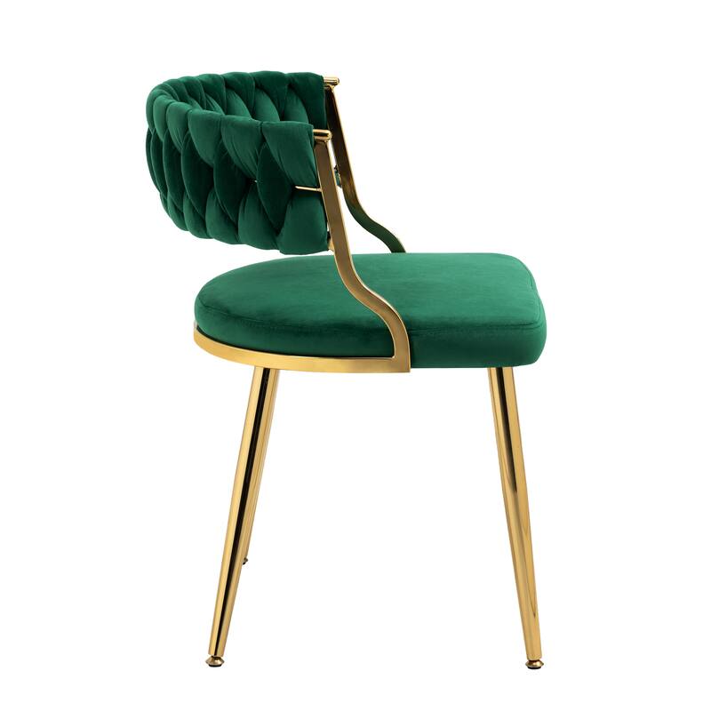 4PACK Upholstered Dining Chairs with Woven Back
