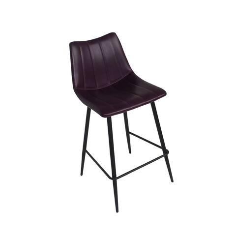 Aurelle Home Alaina Modern Leather Upholstered Barstool (Set of 2) - 18 x 20 x 42 - 18 x 20 x 42