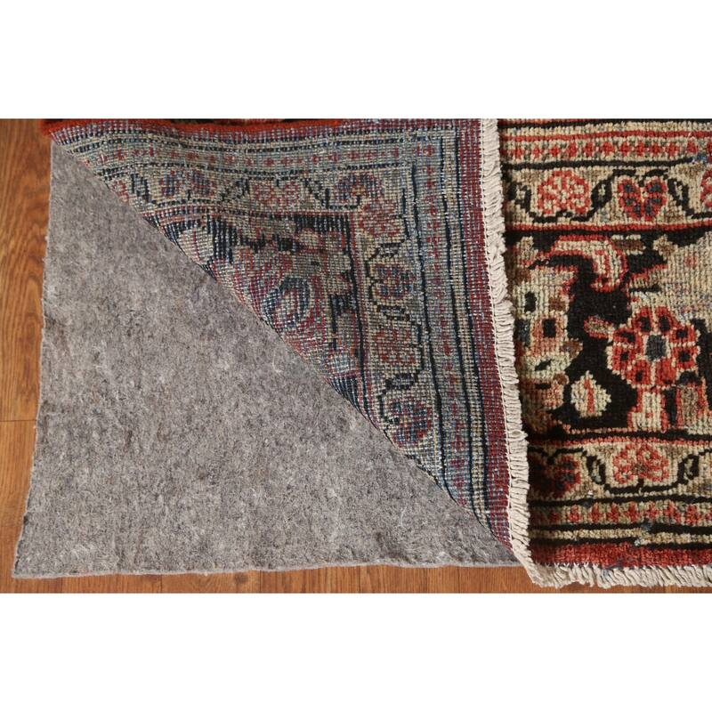 Mahal Persian Antique Area Rug Hand-Knotted Floral Wool Carpet - 8'11"x 12'3"