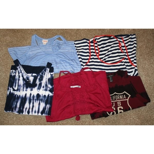 Shop Black Friday Deals On Lot Of 5 Mossimo Merona Maurices Small Sleeveless Tank Tops Shirts Overstock 23003599