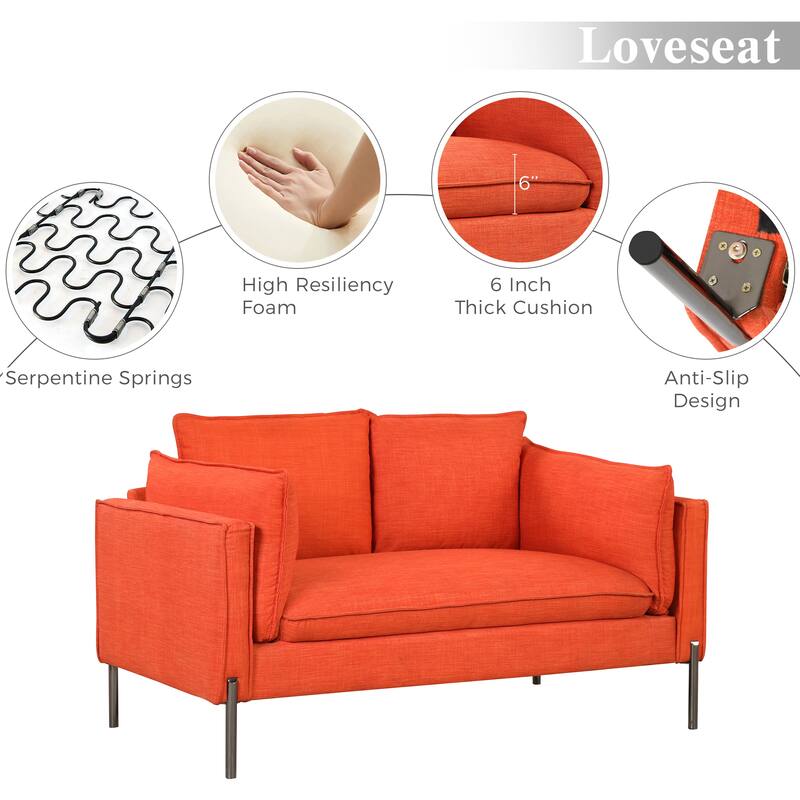 Modern Sofa for Small Spaces, Matching Bolster Pillows Bed Bath