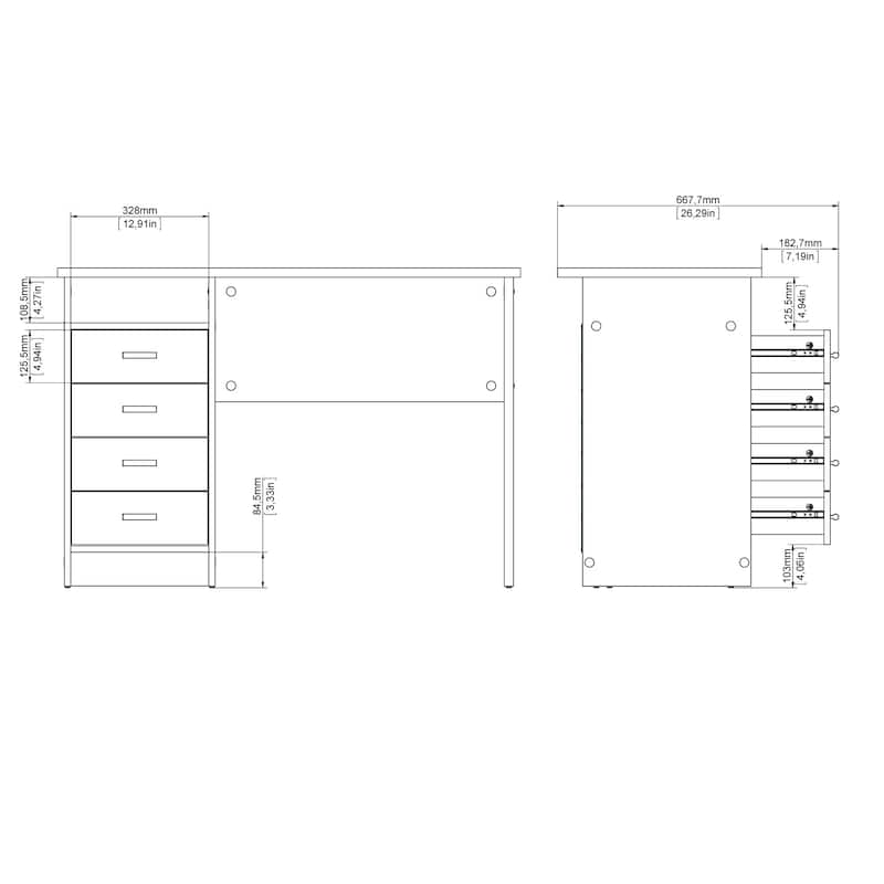 Porch & Den Skylar 4-drawer Desk
