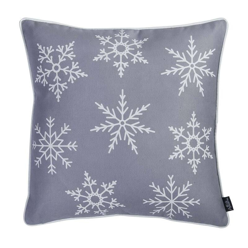 Decorative Christmas Snowflakes Single Throw Pillow Cover Square