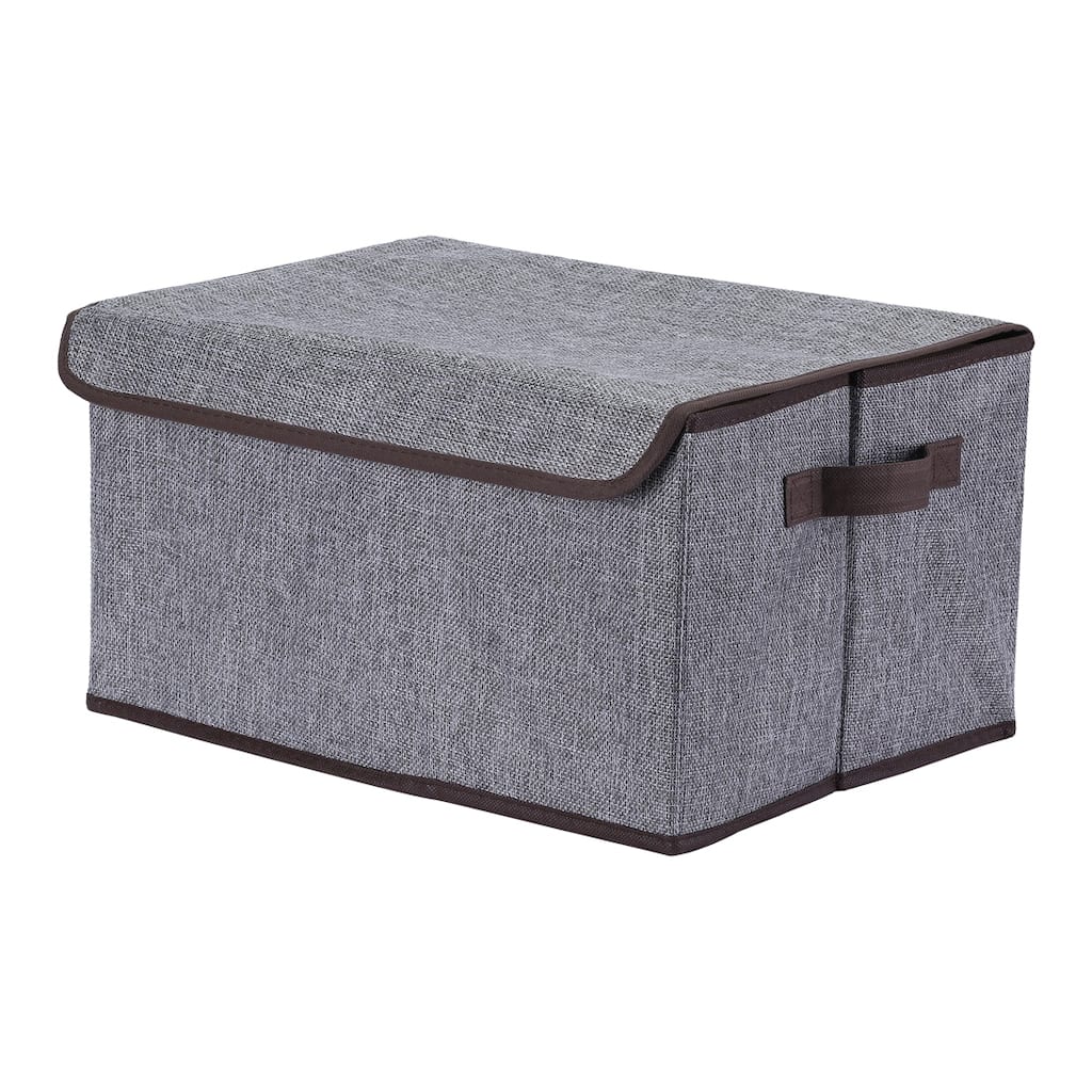 Fabric Storage Bin Cube with Handles and Lid for Shelves Closet, Collapsible Storage Basket for Organizing Clothes Books