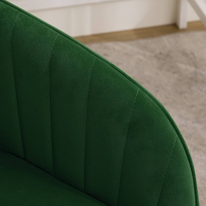 Velvet Office Chair with Golden Base, Ergonomic Backrest, Memory Foam Cushion, and Adjustable Seat for Home or Bedroom