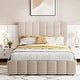 preview thumbnail 1 of 52, Merax Upholstered Platform Bed with a Hydraulic Storage System Beige - Full