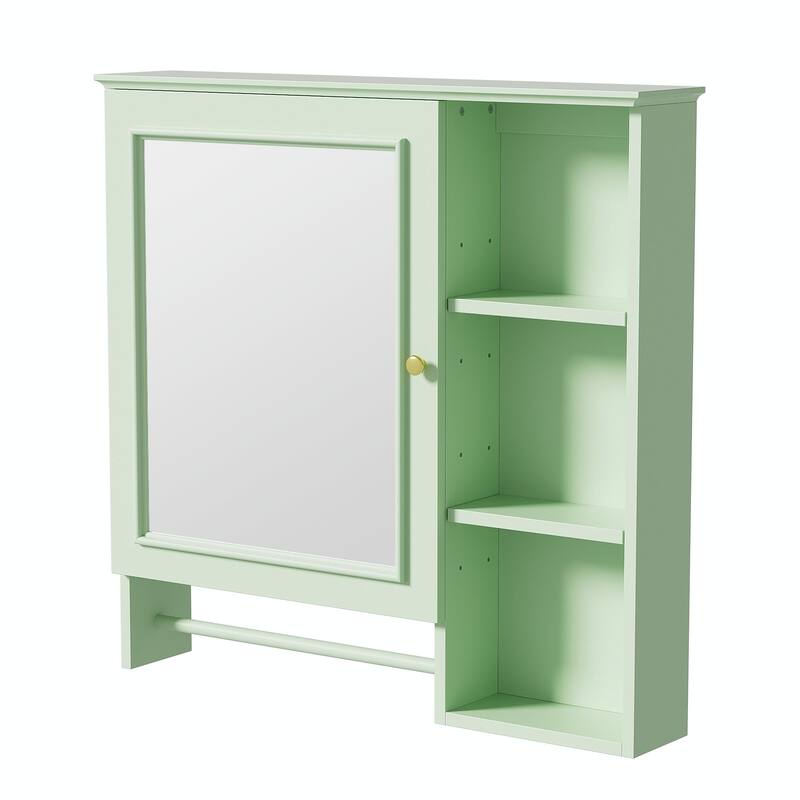 Wall-Mounted Bathroom Storage Cabinet with Large Mirror Door