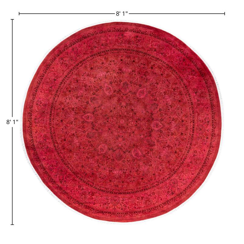 Overdyed One-of-a-Kind Hand-Knotted Area Rug - Pink - 8' 1" x 8' 1"