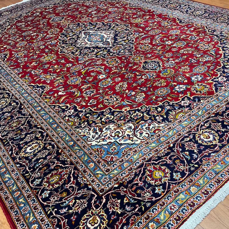 HERAT ORIENTAL Handmade Kashan Wool Rug - 9'9" x 13'9"