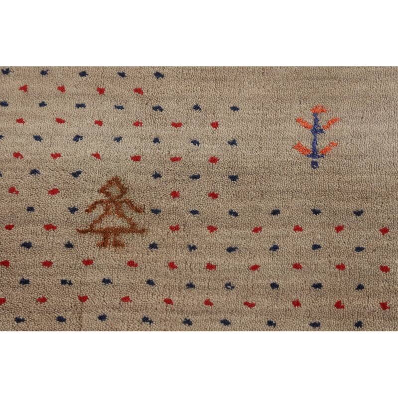 Little Animals Gabbeh Indian Area Rug Handmade Wool Carpet - 6'7"x 9'8"