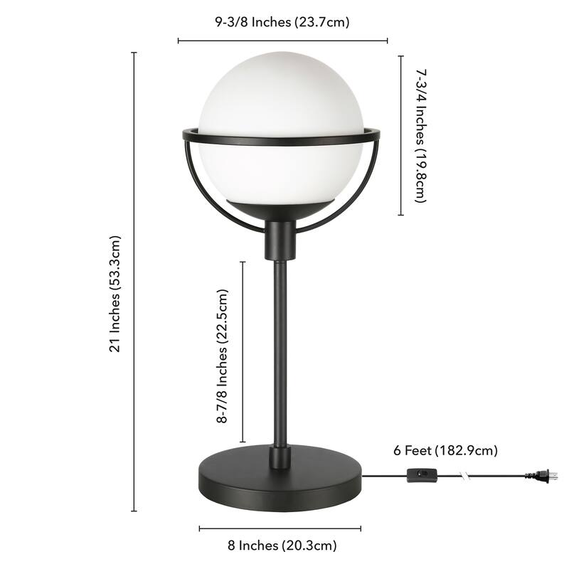 Cieonna Blackened Bronze Globe Table Lamp