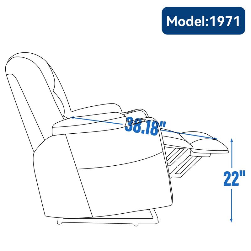 EMON'S Large Power Lift Recliner Chair with Massage and Heat for Elderly, Overstuffed Wide Recliners, Heavy Duty Motion Mechanis
