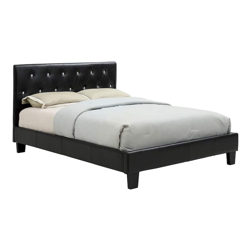 Furniture of America Lury Modern Faux Leather Tufted Platform Bed