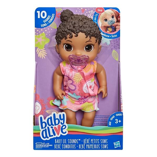 Baby Alive Baby Lil Sounds Interactive Black Hair Baby Doll For Girls And Boys Ages 3 And Up Makes 10 Sound Effects Overstock Baby Alive Baby Lil Sounds Interactive Black Hair Baby Doll For Girls And Boys Ages 3 And Up Makes 10 Sound Effects Overstock