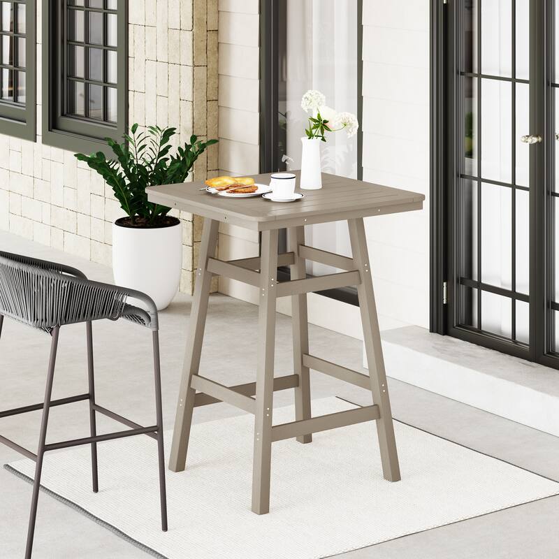 Laguna Hdpe All Weather Outdoor Patio 30" Square Bar Table