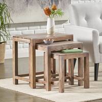 3 Piece Nesting Table Set - Pan Dexur Nesting Table 3 Pc Set Pan Emirates / Nathan james stella round modern nesting coffee set of 2, stacking living room accent tables with an industrial wood finish and powder coated metal frame, warm nutmeg/matte black.