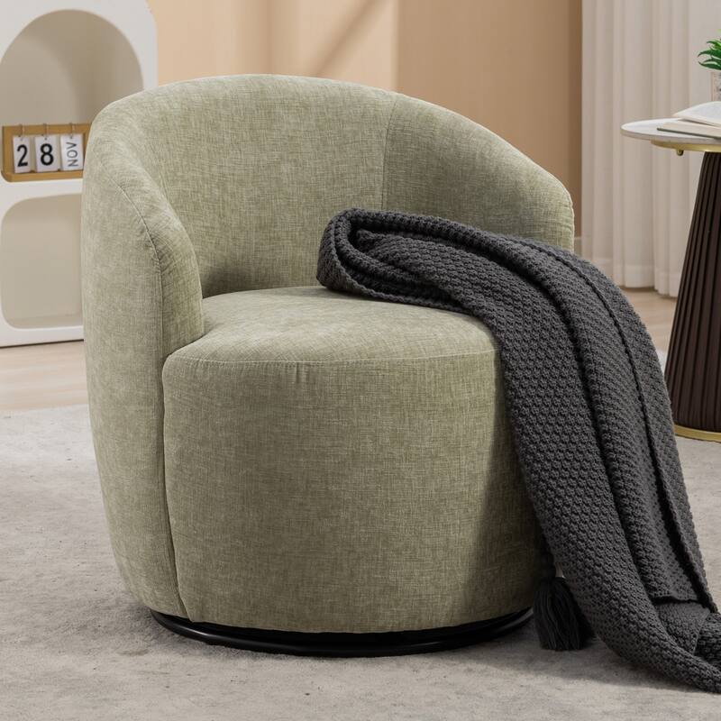 Armchair with black powder coated metal ring
