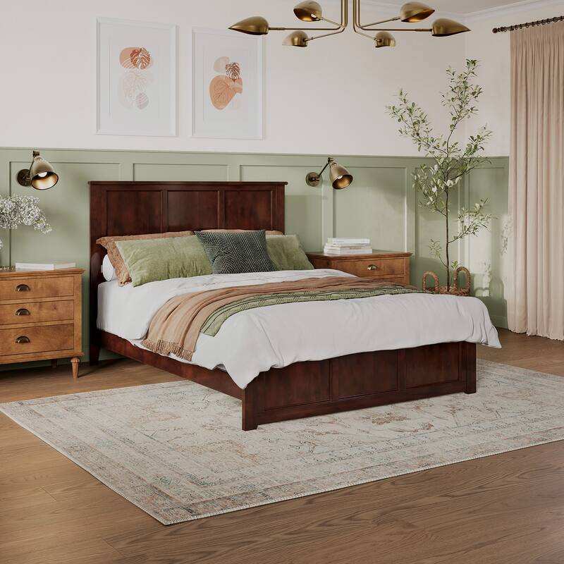 Madison Wood Low Profile Platform Bed with Matching Footboard
