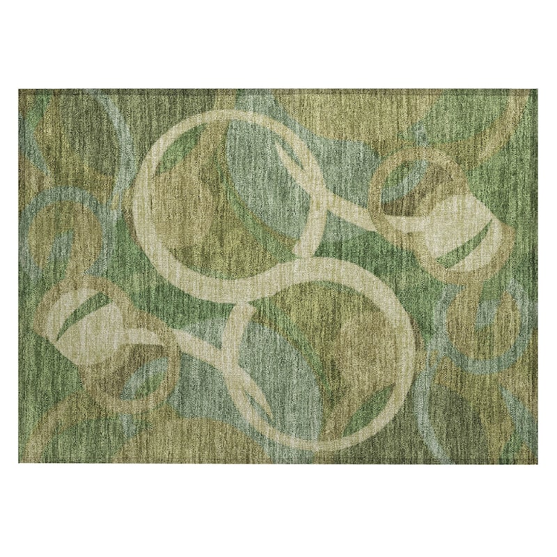 Machine Washable Indoor/Outdoor Contemoorary Deco Chantille Rug