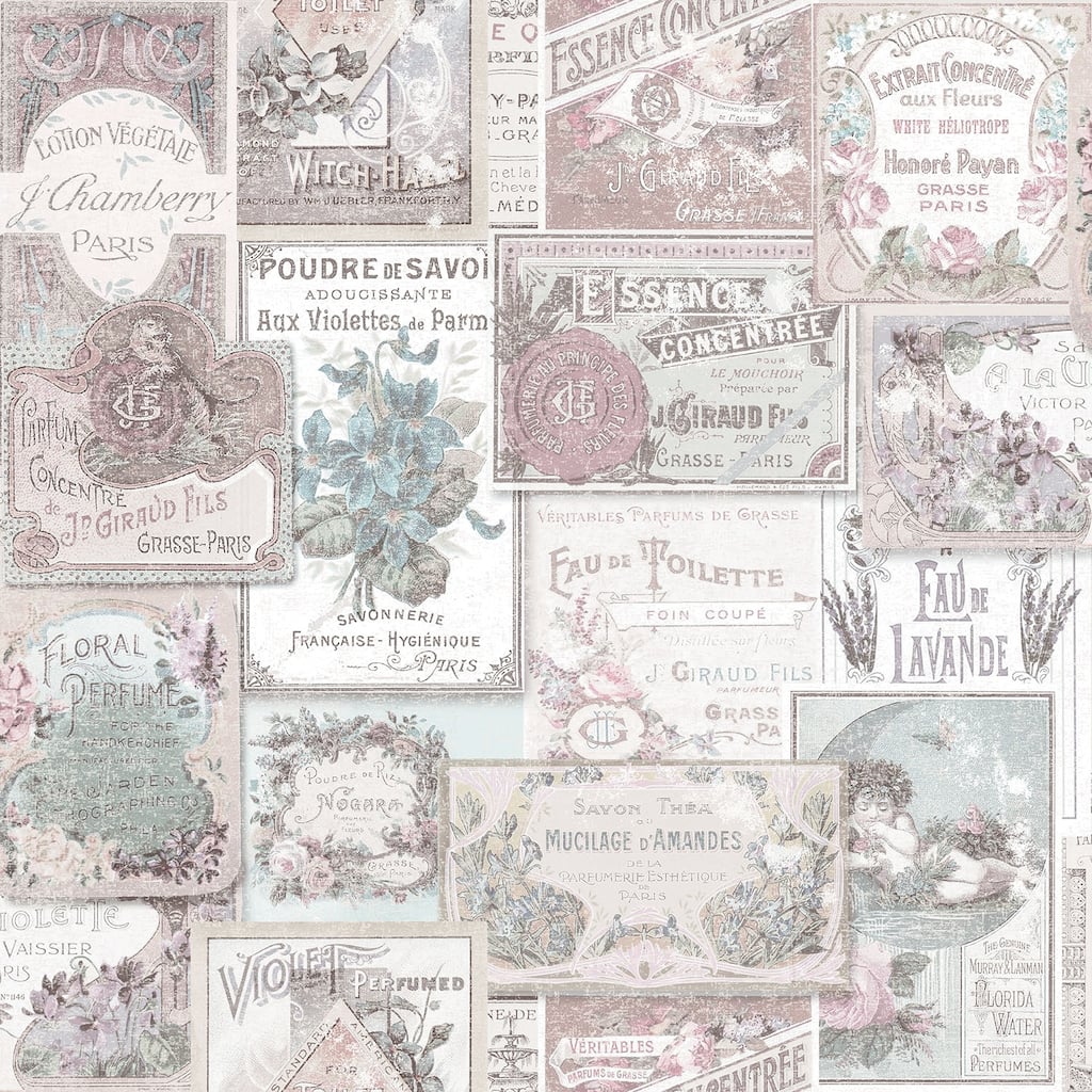 Galerie Wallcoverings Nostalgie Collection Perfume Labels Non-woven Matte Wallpaper Roll