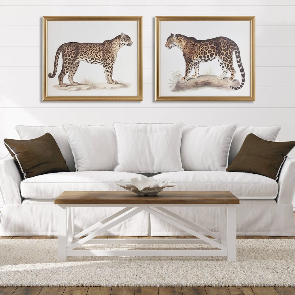 Madison Park The Duel Cheetah Framed Graphic Wall Decor 2PC set