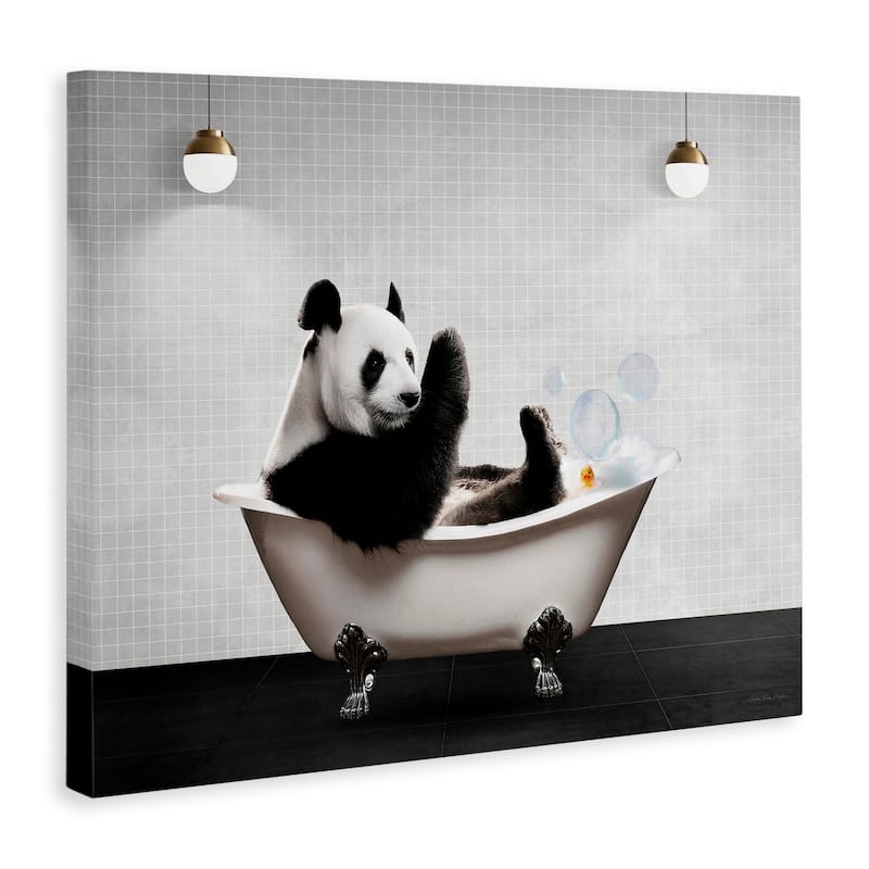 Stupell Panda in Modern Bubble Bath Canvas Wall Art Design By Seven Trees Design