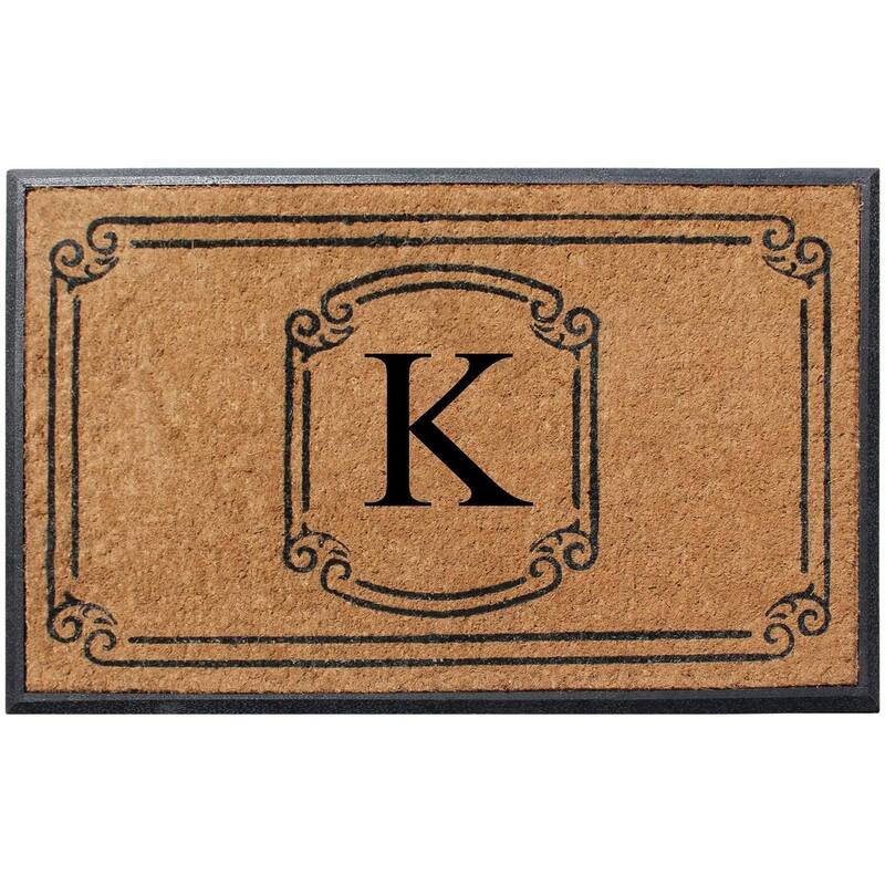 A1HC Natural Coir Monogrammed Door Mat For Front Door, 30"x48" - K