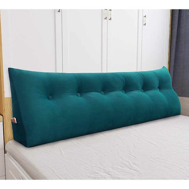 WOWMAX Bed Rest Wedge Bolster Headboard Back Support Pillow Velvet