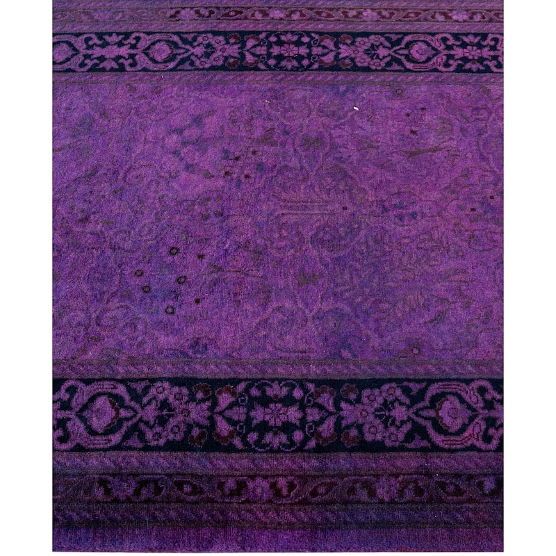 Overdyed One-of-a-Kind Hand-Knotted Area Rug - Purple - 2' 6" x 8' 0"